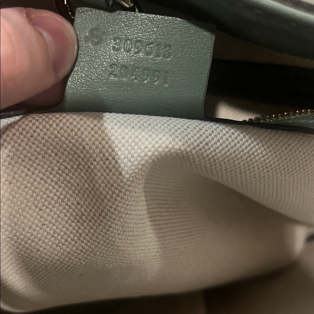 NWOT Gucci microguccisima monogram patent RARE COLOR sagegreen tote shoulder bag - Picture 7 of 14